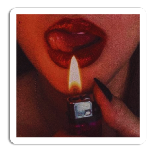 Burning Match & Red Lips Sticker waterproof vinyl sticker