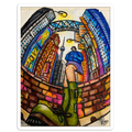 Colorful City Alley Art Sticker