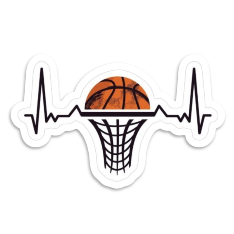 Basketball Heartbeat Sticker