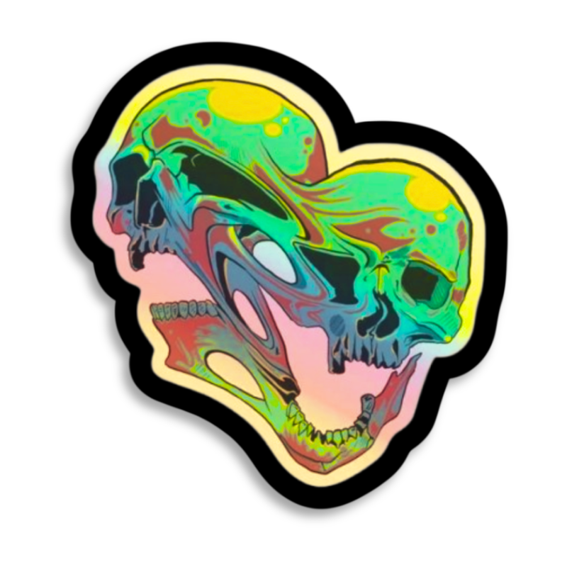 Psychedelic Skull Sticker
