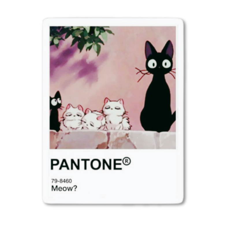 Pantone Meow Cat Sticker waterproof vinyl sticker