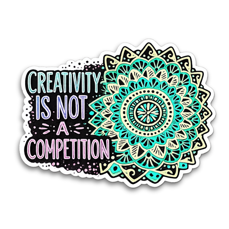 Creativity Is Not A Competition Sticker waterproof vinyl sticker