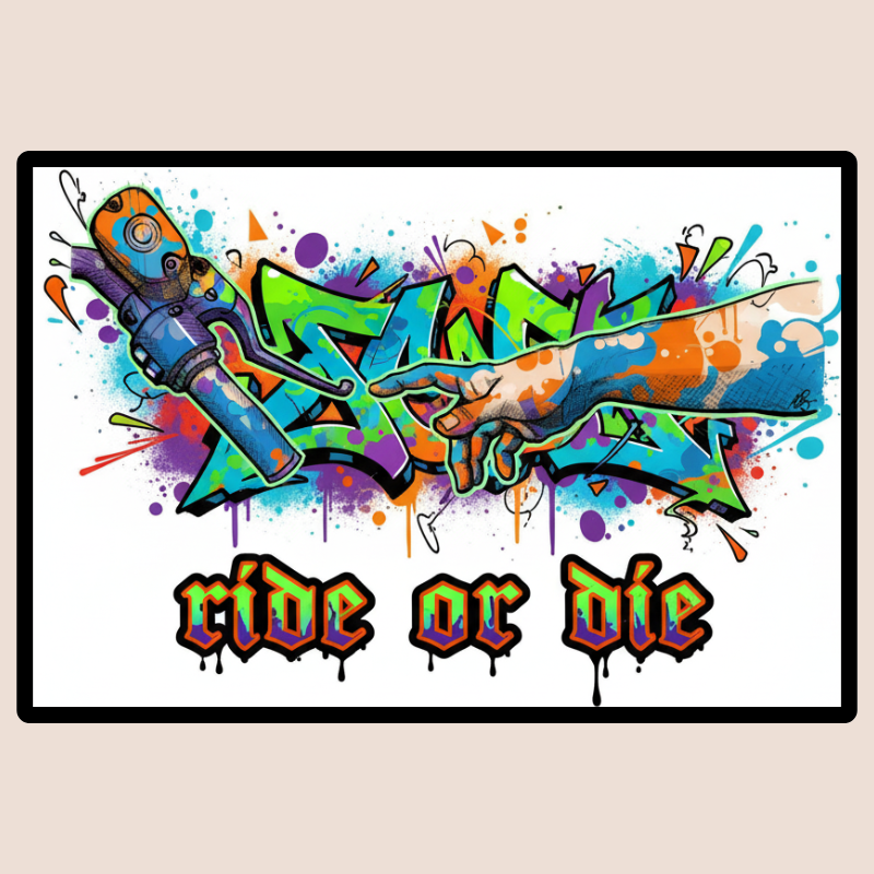 Ride Or Die Graffiti Sticker waterproof vinyl sticker