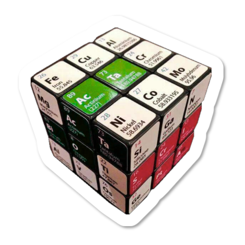 Periodic Table Cube Sticker waterproof vinyl sticker