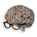 Brain With Glasses Sticker waterproof vinyl sticker