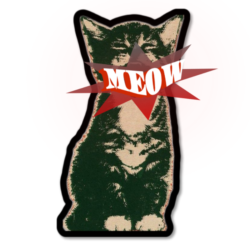 Meow Retro Cat Sticker waterproof vinyl sticker