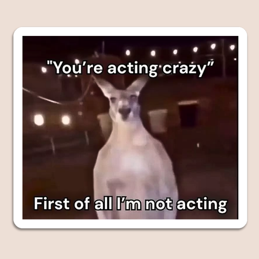 acting crazy waterproof vinyl sticker