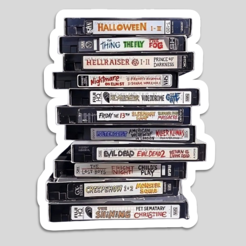 Horror VHS Collection Stack