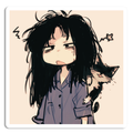 Messy Hair Girl Sticker