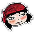 Red Bandana Girl Sticker waterproof vinyl sticker
