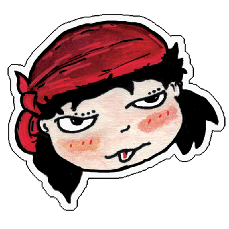 Red Bandana Girl Sticker waterproof vinyl sticker