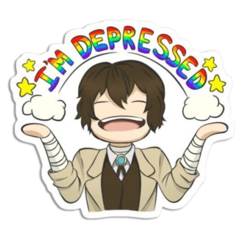 Osamu Dazai (Depressed) Sticker